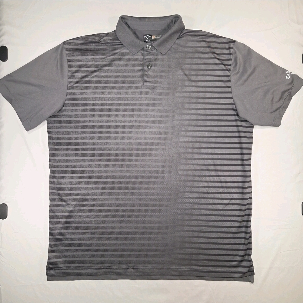 Callaway Men's Gray Striped Polo Shirt